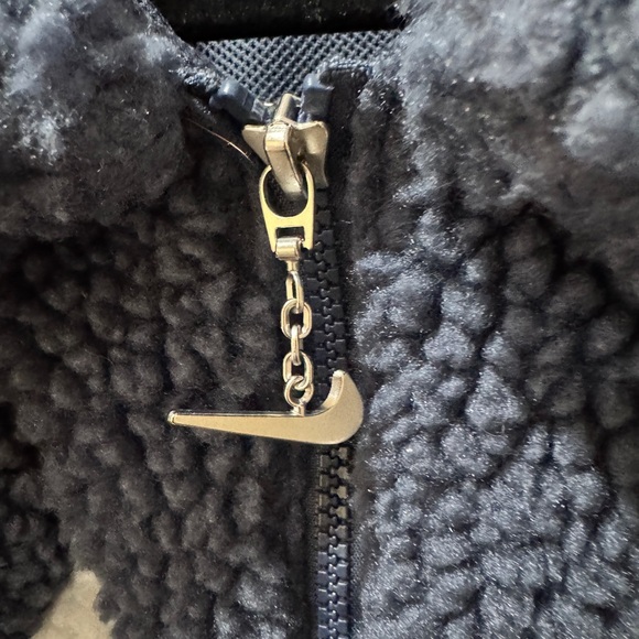 Women's Navy Nike Teddy Fleece Jacket Double Swoosh - Picture 7 of 9